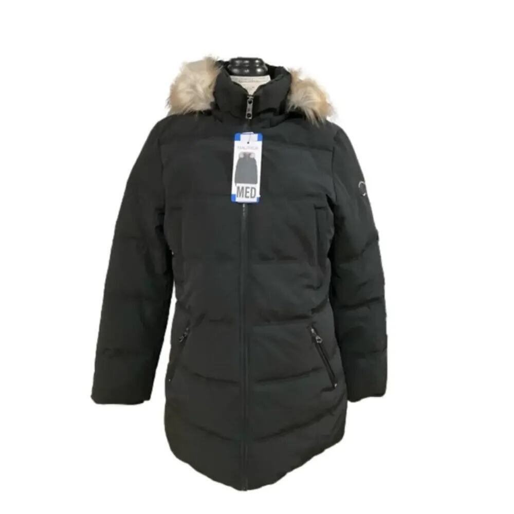 Nautica Women's Jacket Water Wind Resistance Zipped Hood Medium NWT